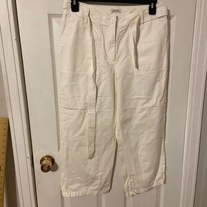 St. John's Bay Cream Pants with Button Detail